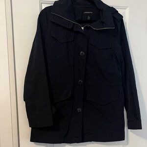London Fog Navy Jacket with Button Closure